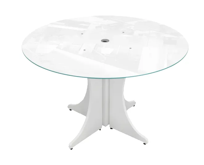 Large Round Table with Glass Top