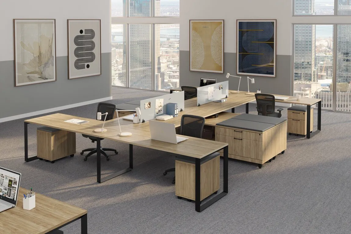 4 Person Desk with Storage