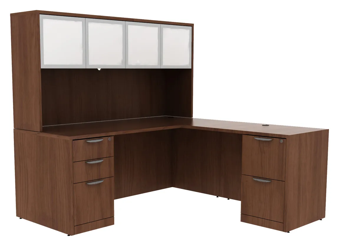 L Shaped Desk with Hutch