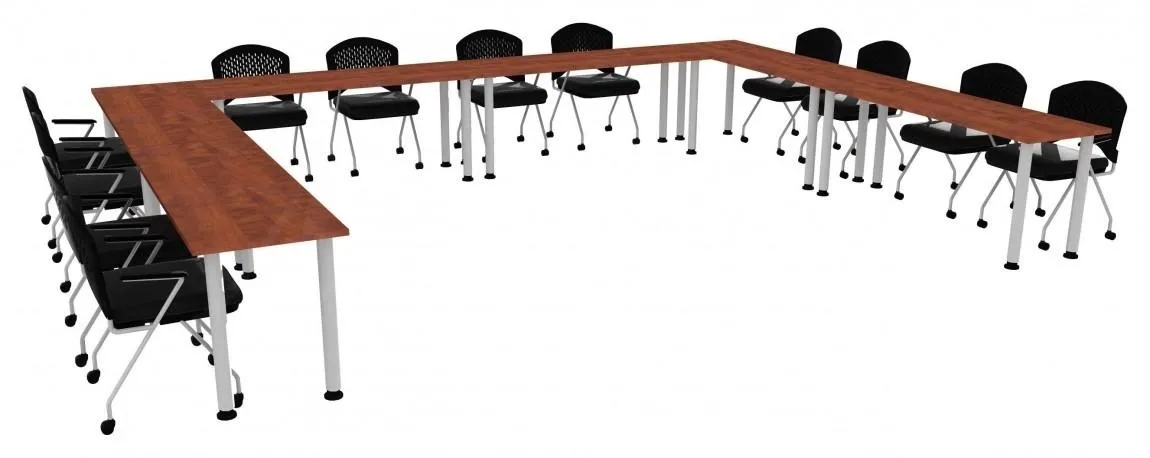 U Shaped Training Table Set - Round Legs