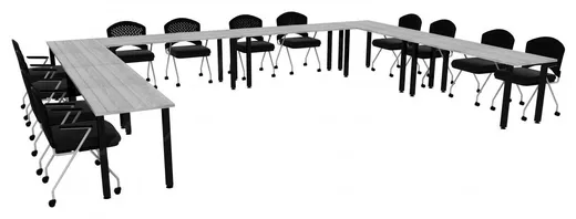 U Shaped Training Table Set - Square Legs