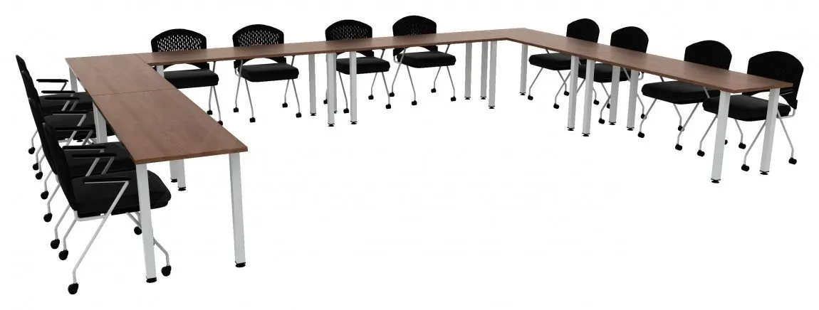 small u shaped training table set square legs 11