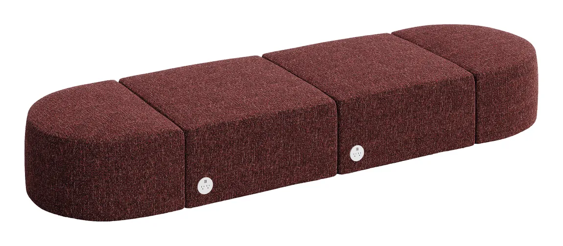 Modular Bench Seating with Power Outlets