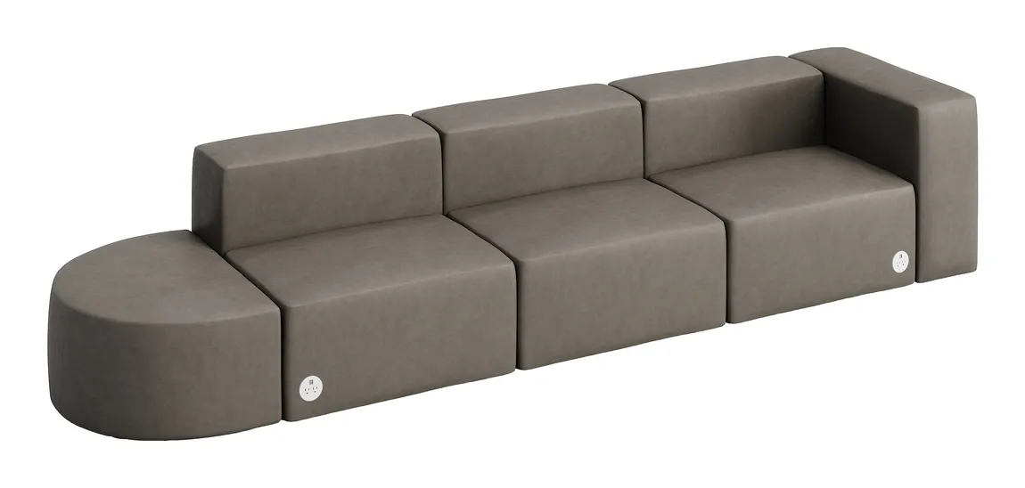 Modern Sectional Sofa with Power Outlets