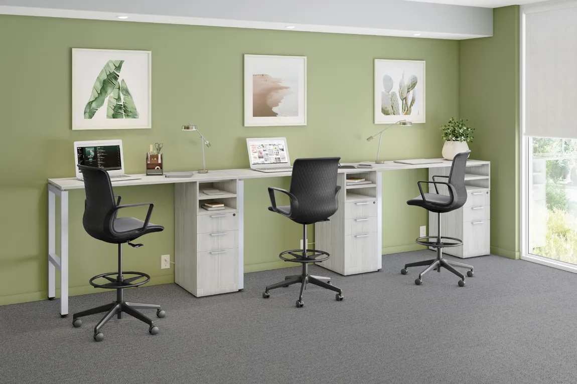 3 Person Desk with Drawers