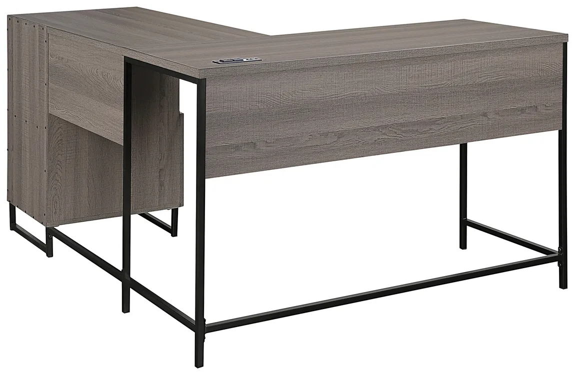 L Shaped Desk with Drawers and Power