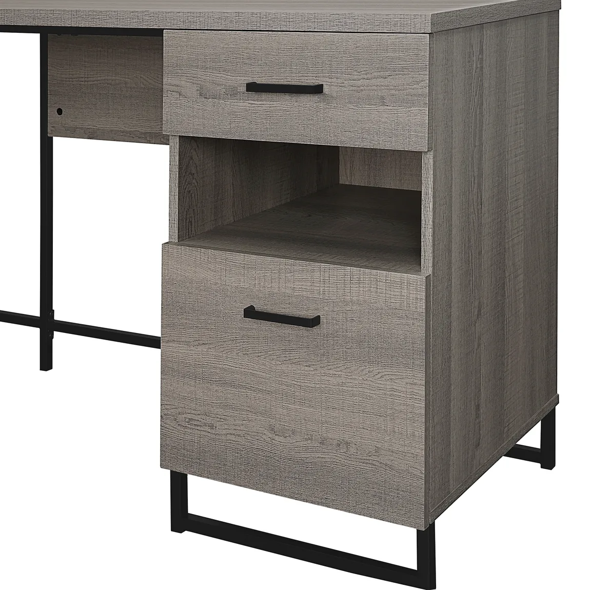 L Shaped Desk with Drawers and Power