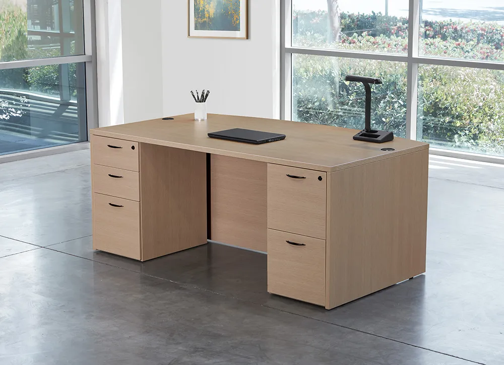 Bow Front Desk with Drawers