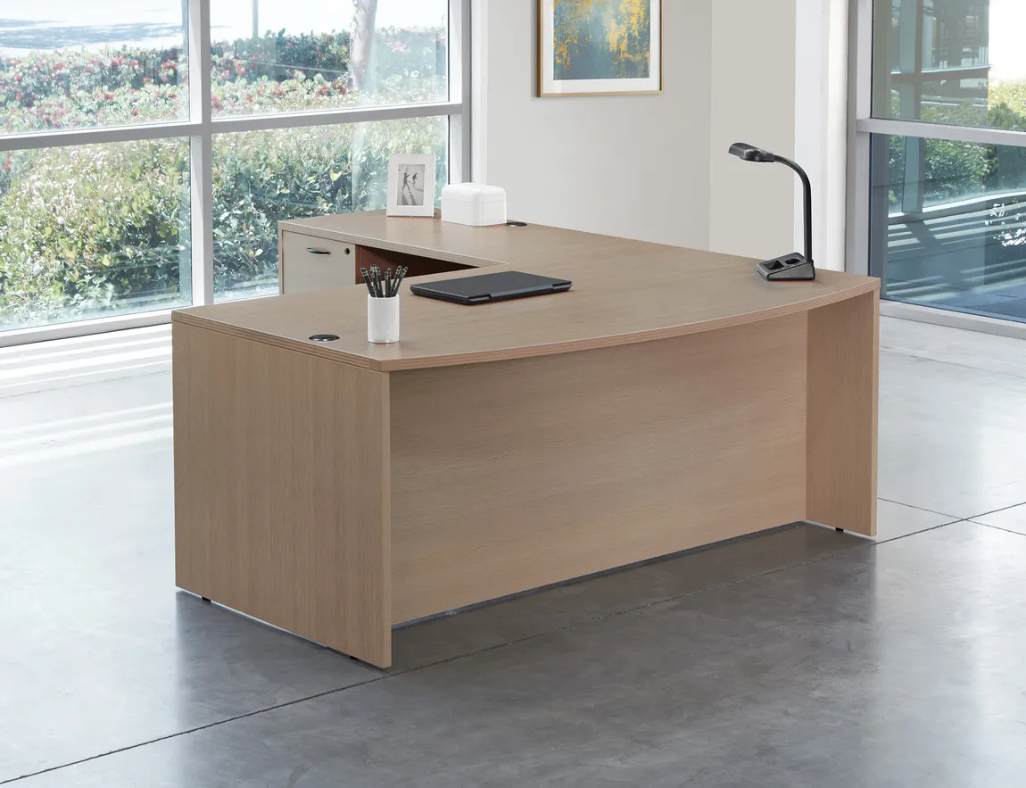 Bow Front L Shaped Desk