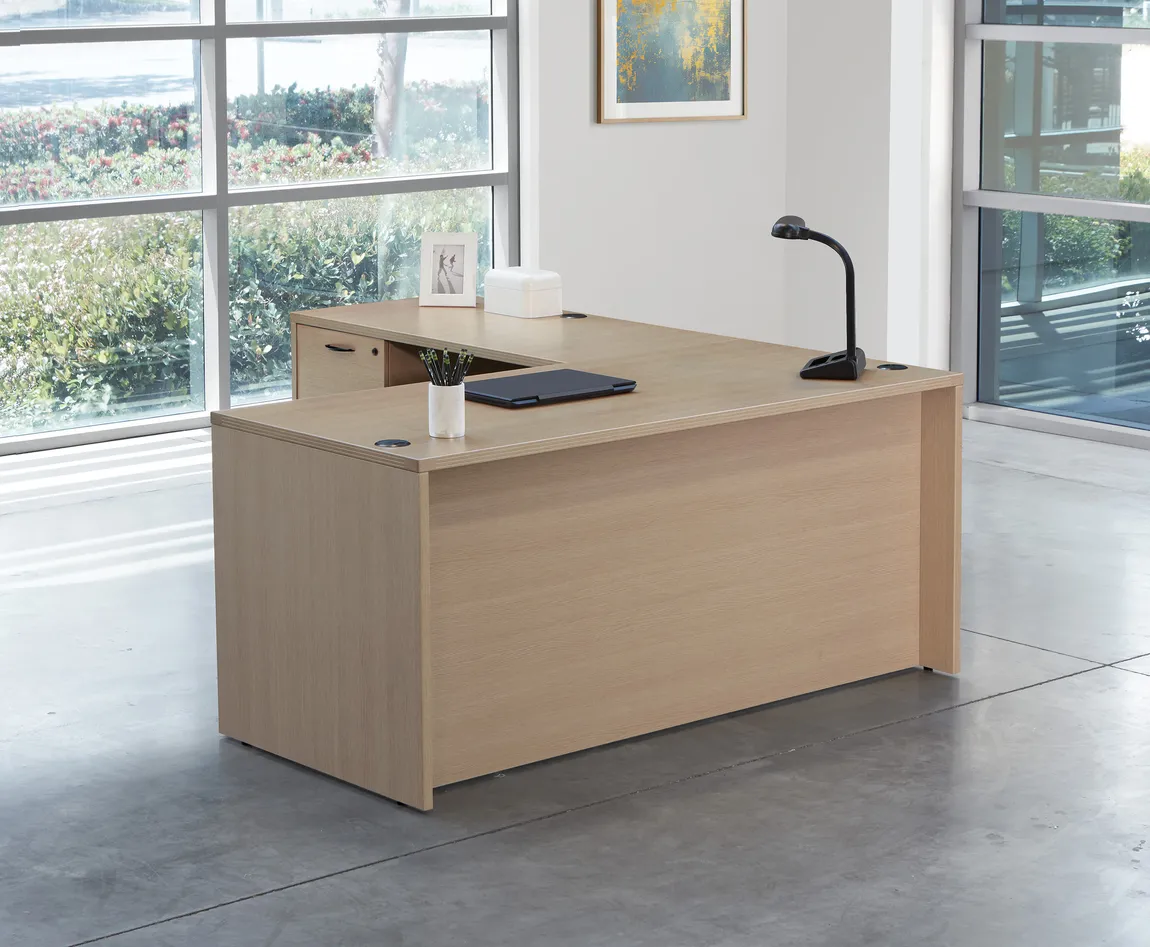 L Shaped Desk with Drawers