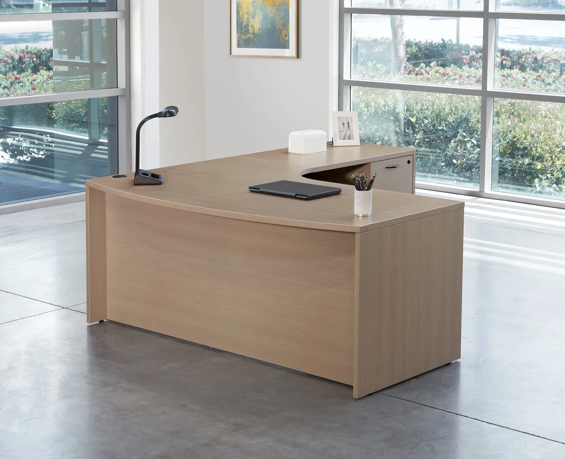 Bow Front L Shaped Desk