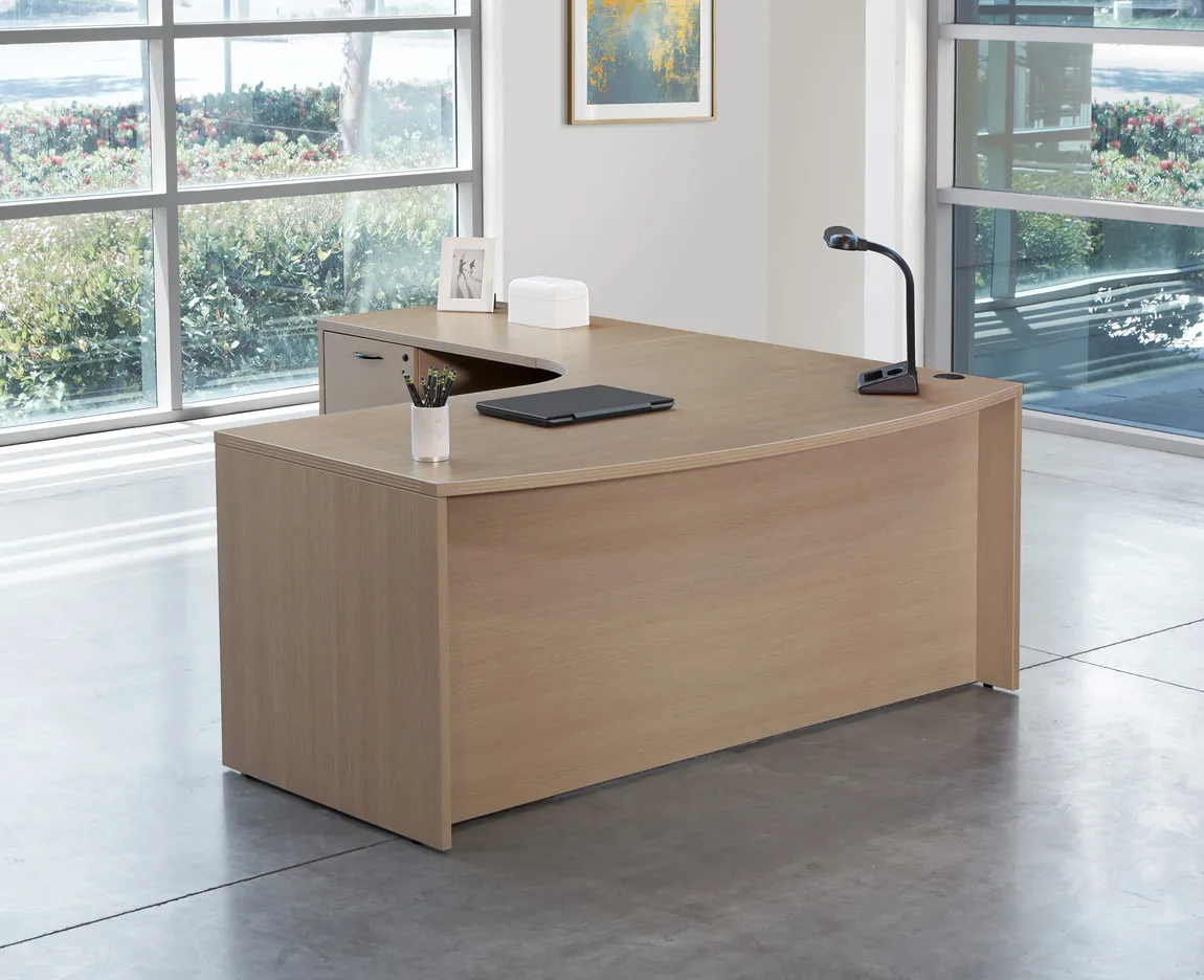 Bow Front L Shaped Desk