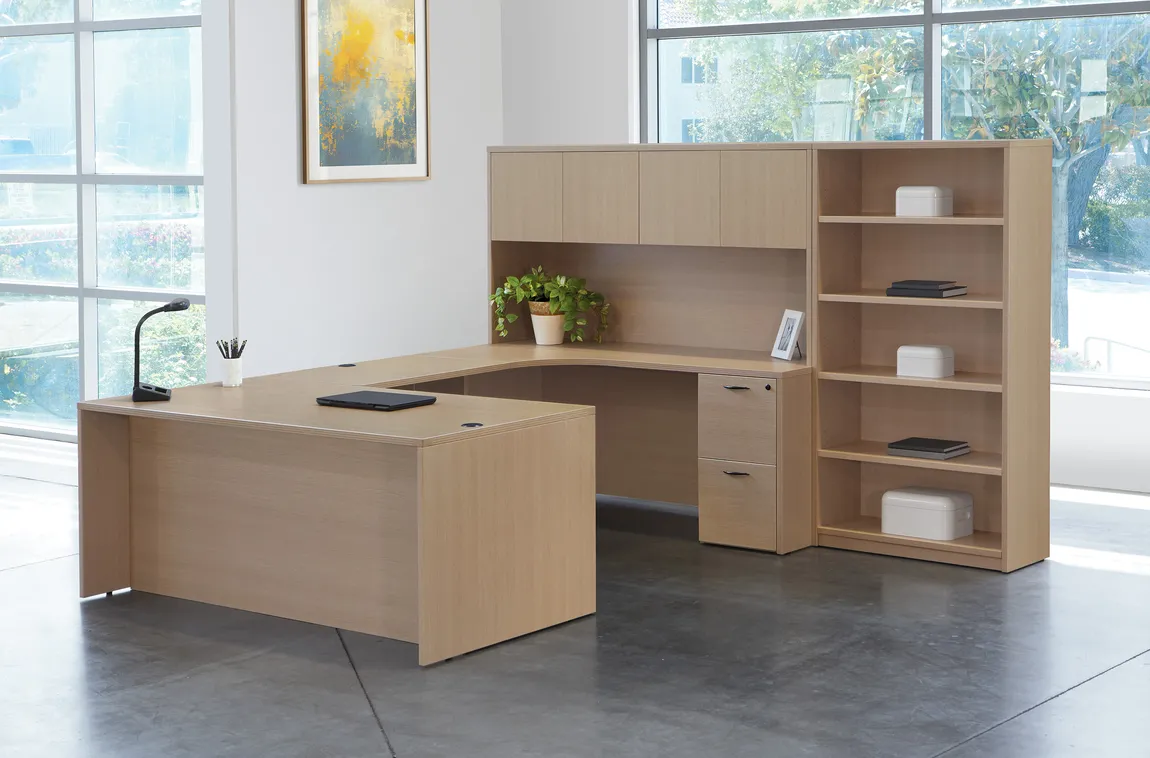 U Shaped Desk with Storage