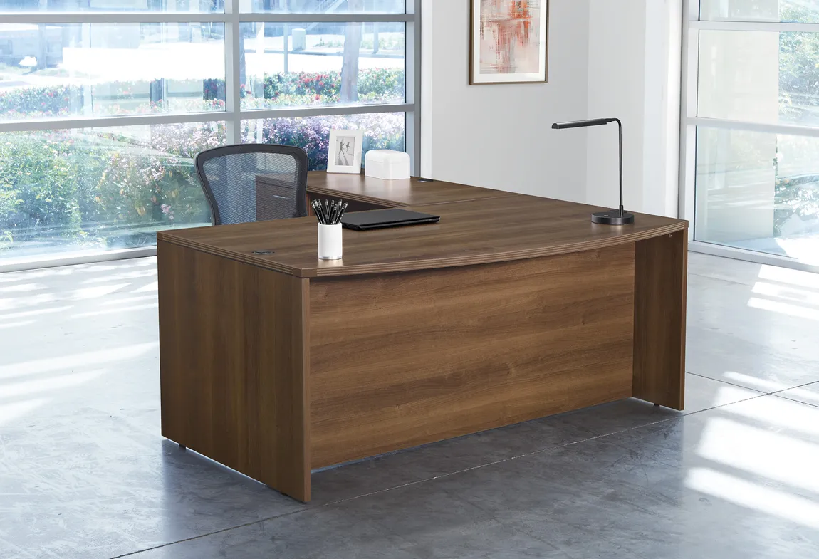 Bow Front L Shaped Desk