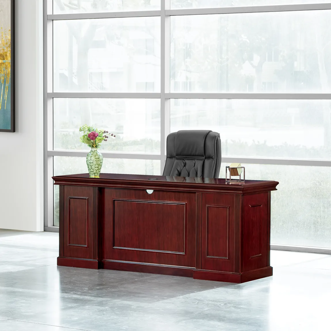 Executive Credenza Desk with Drawers