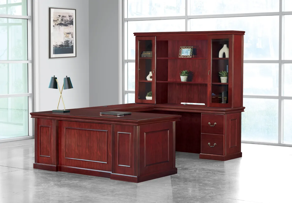 U Shaped Executive Desk with Hutch