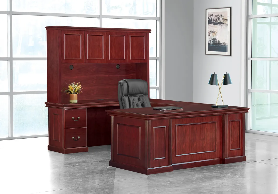 U Shaped Executive Desk with Hutch