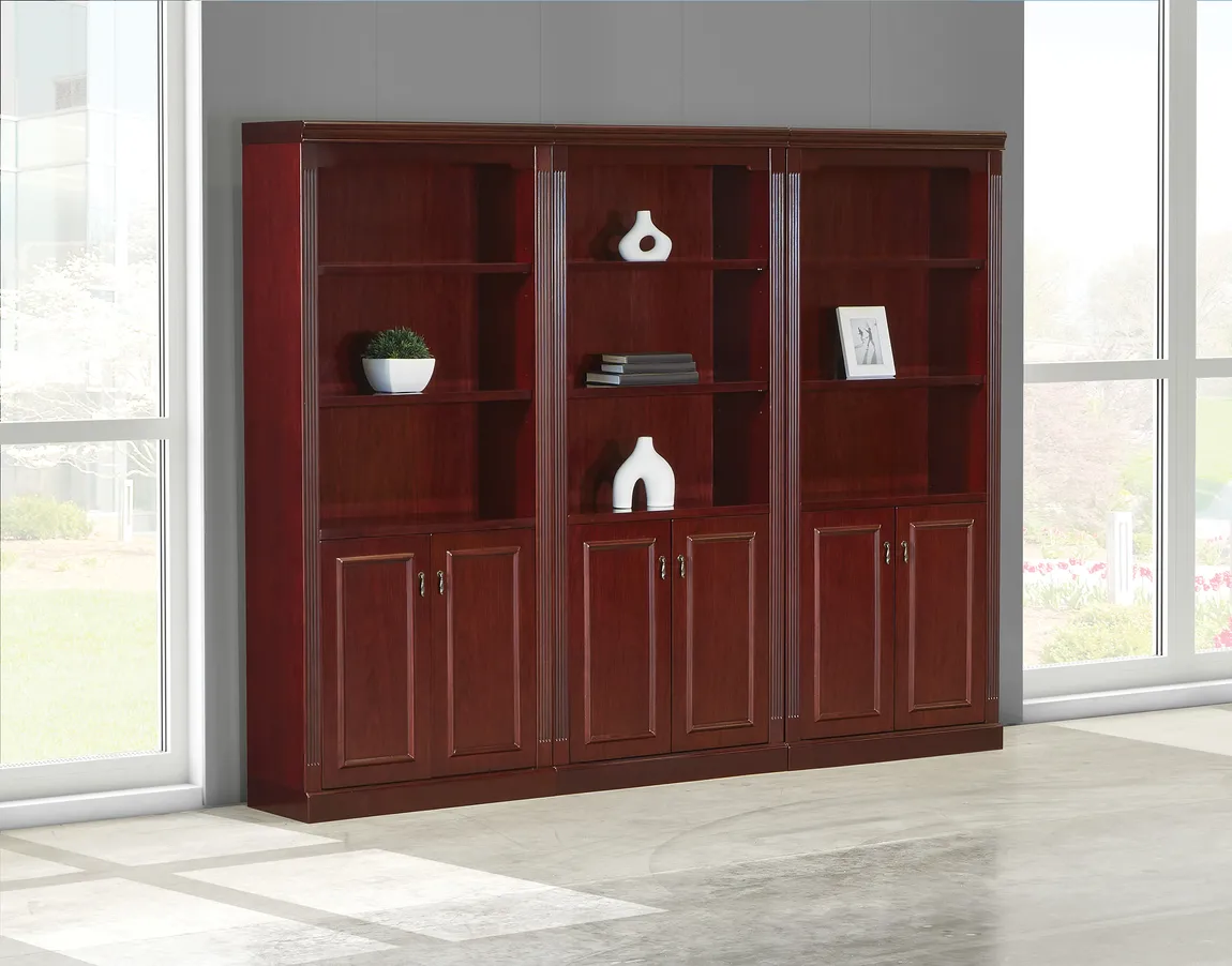 Bookcase Wall Unit with Hinged Door Storage