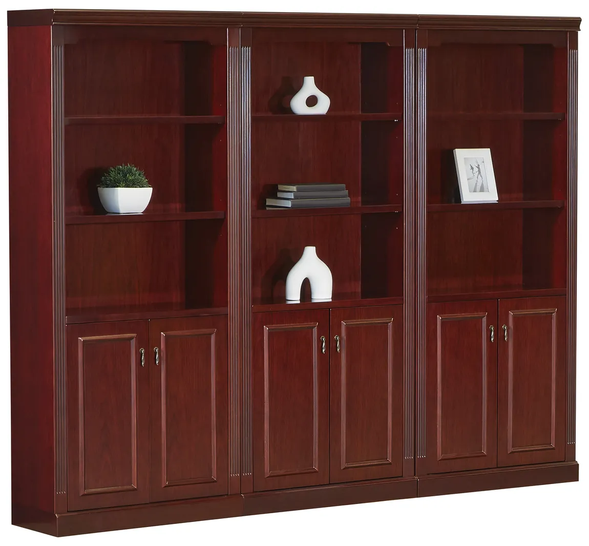 Bookcase Wall Unit with Hinged Door Storage