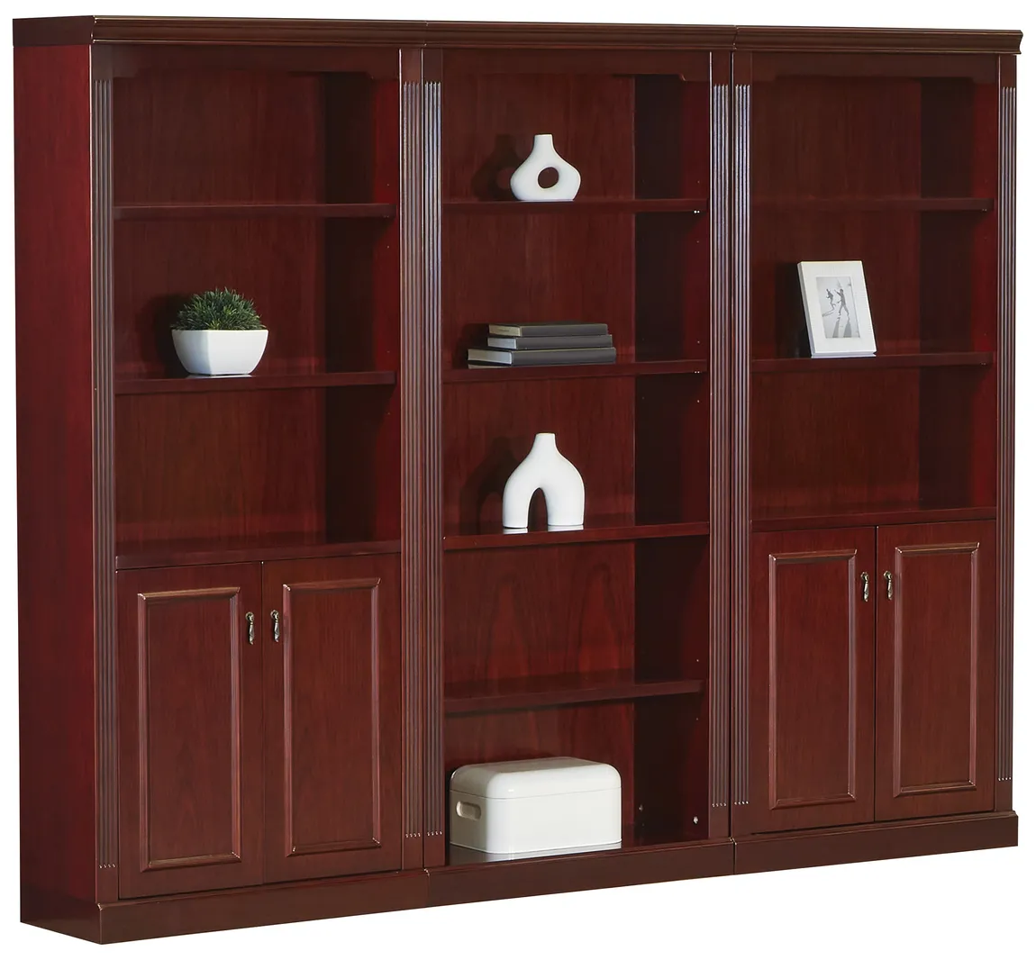 Bookcase Wall Unit with Hinged Door Storage