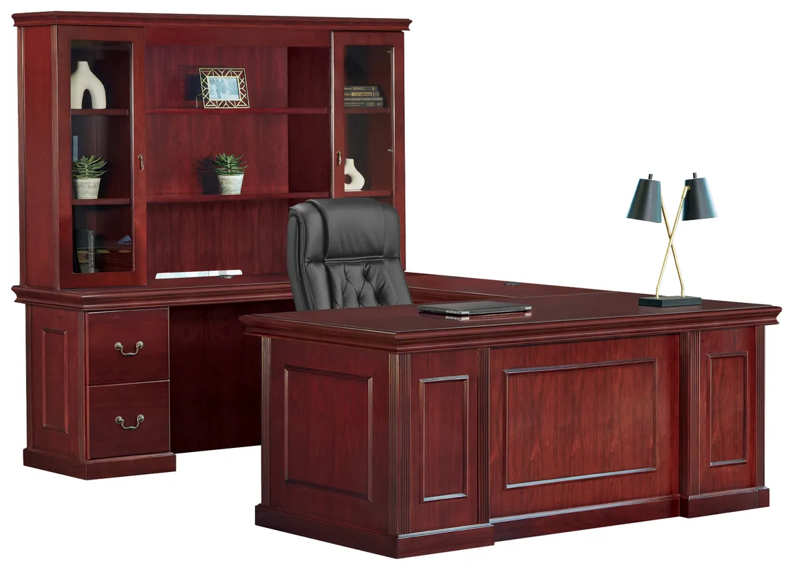 U Shaped Executive Desk with Hutch