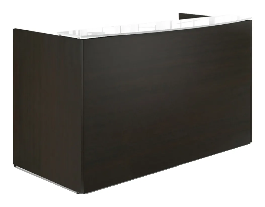 Reception Desk with White Glass Transaction Counter