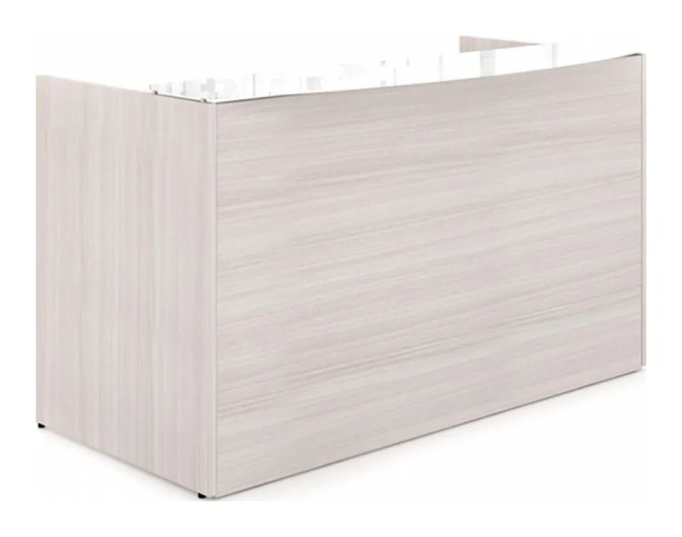 Reception Desk with White Glass Transaction Counter