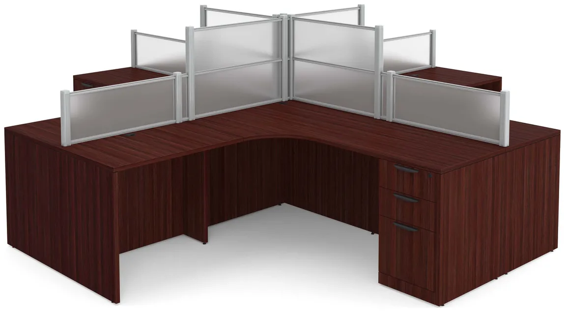 4 Person Desk with Privacy Panels