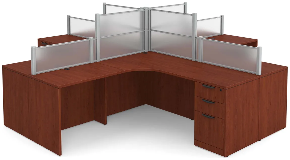 4 Person Desk with Privacy Panels