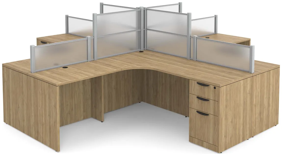 4 Person Desk with Privacy Panels