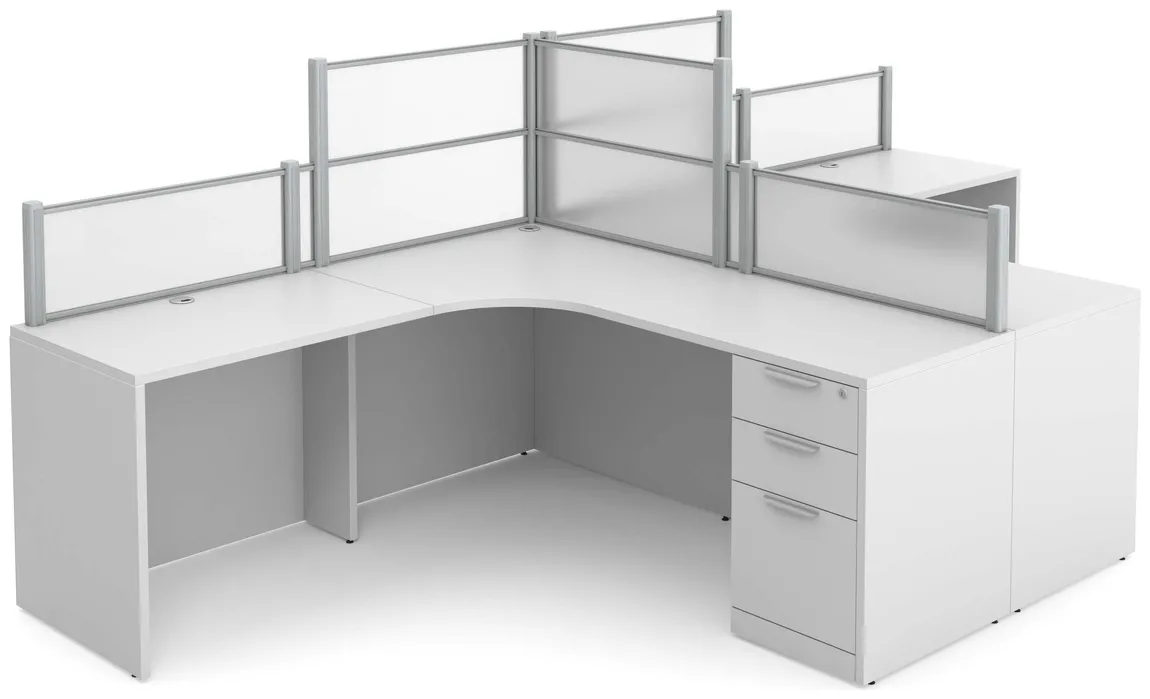 2 Person Desk with Acrylic Dividers