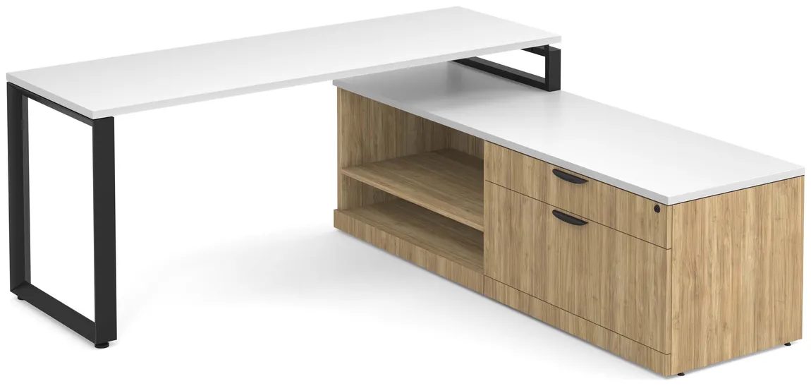 Modern L Shaped Desk with Storage