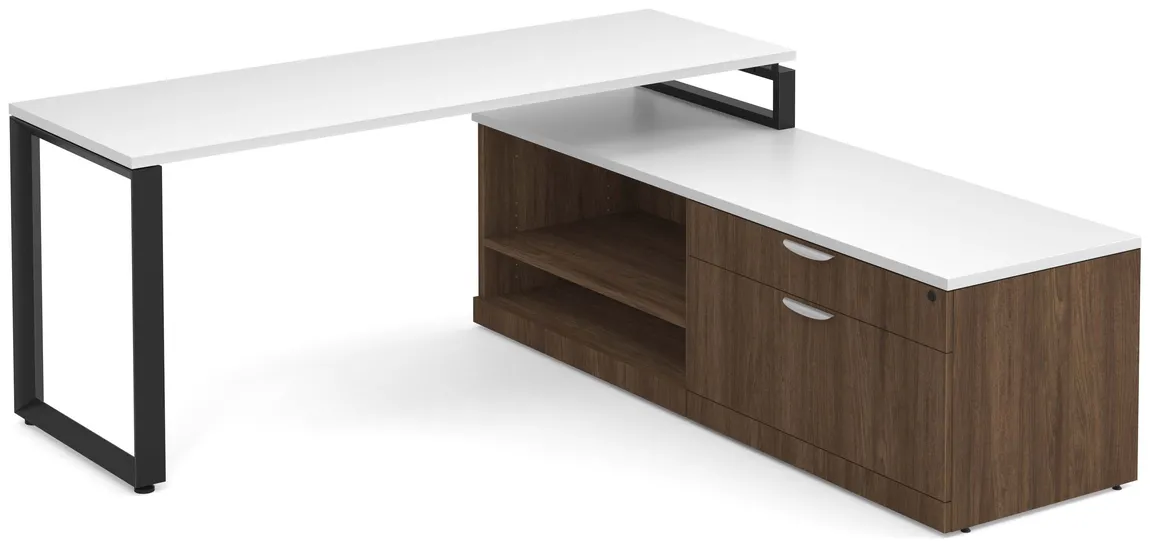 Modern L Shaped Desk with Storage
