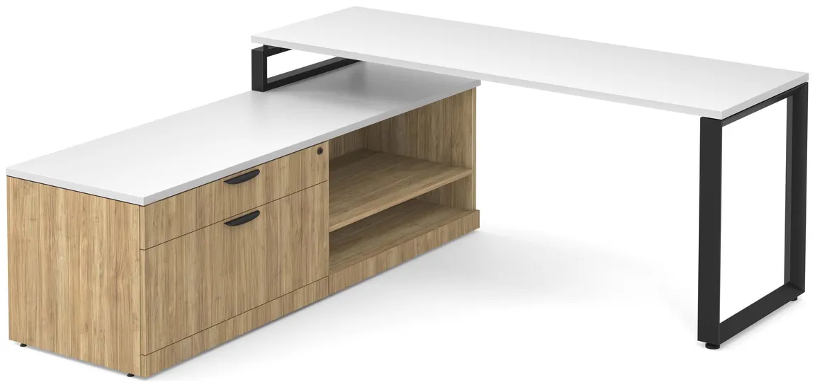 Modern L Shaped Desk with Storage