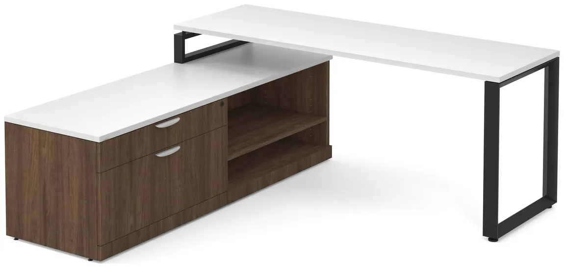 Modern L Shaped Desk with Storage