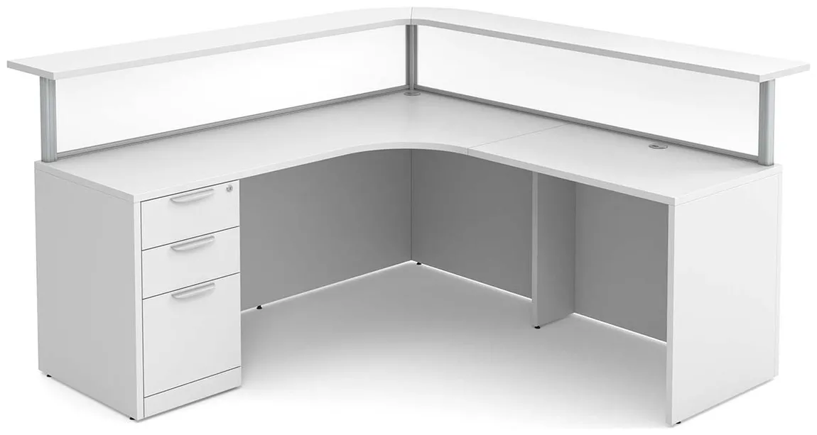 L Shaped Reception Desk with Privacy Panels