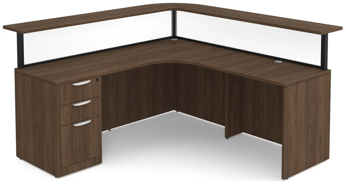 L Shaped Reception Desk with Privacy Panels