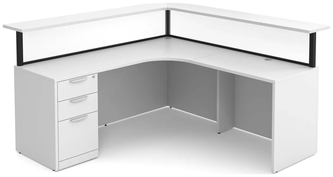 L Shaped Reception Desk with Privacy Panels