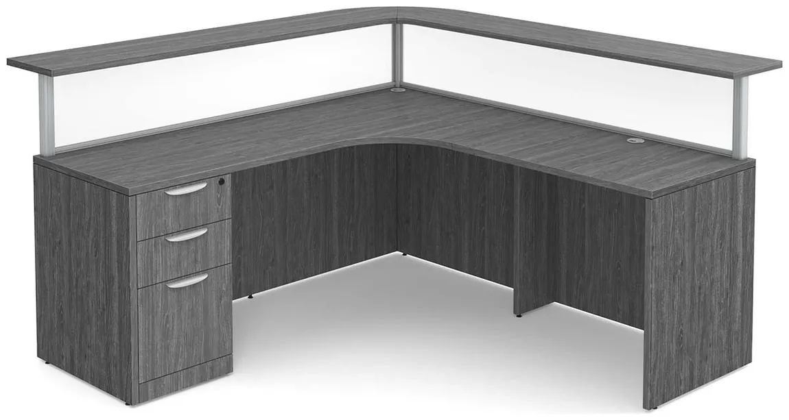 L Shaped Reception Desk with Privacy Panels