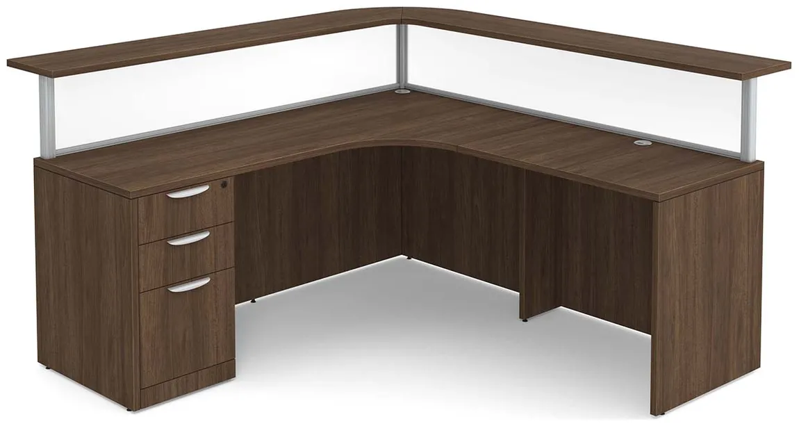L Shaped Reception Desk with Privacy Panels