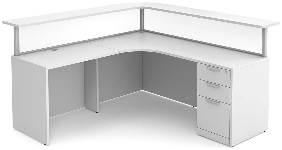 L Shaped Reception Desk with Privacy Panels