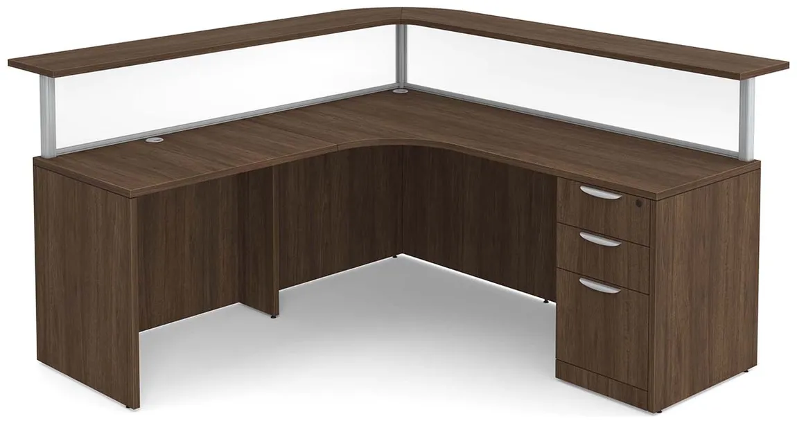 L Shaped Reception Desk with Privacy Panels