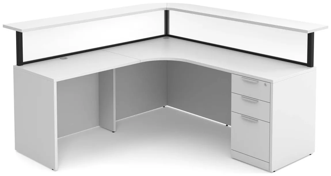 L Shaped Reception Desk with Privacy Panels