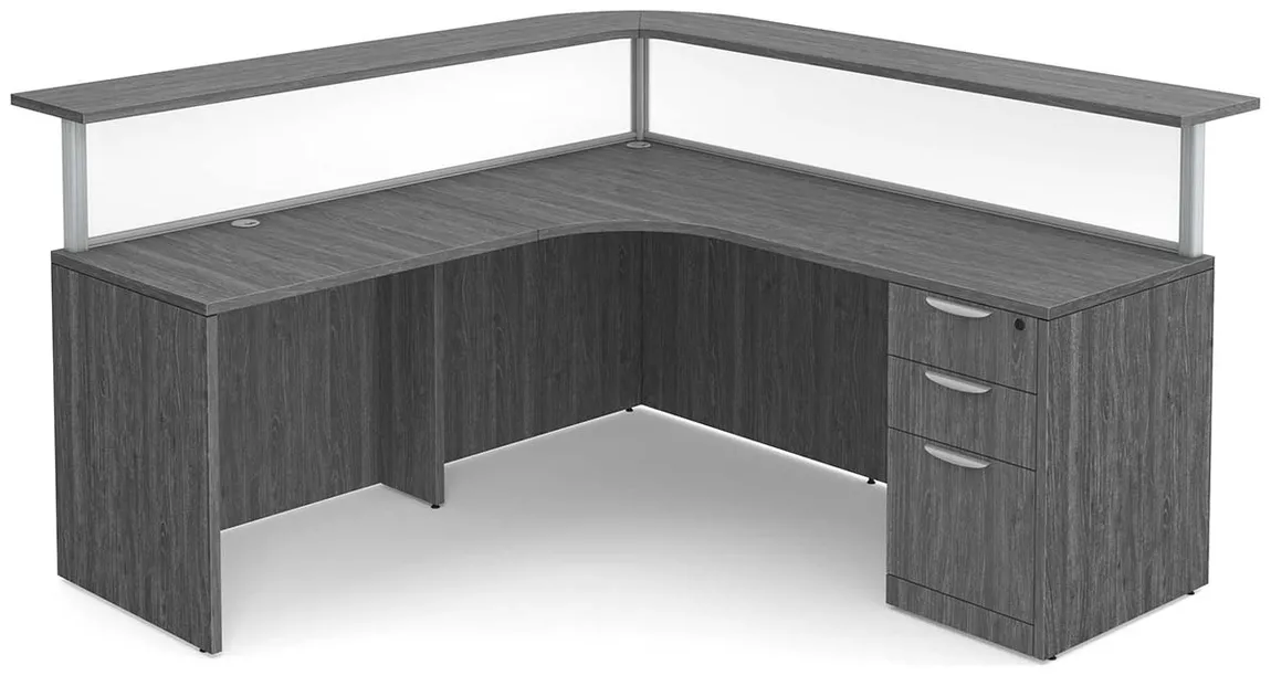 L Shaped Reception Desk with Privacy Panels
