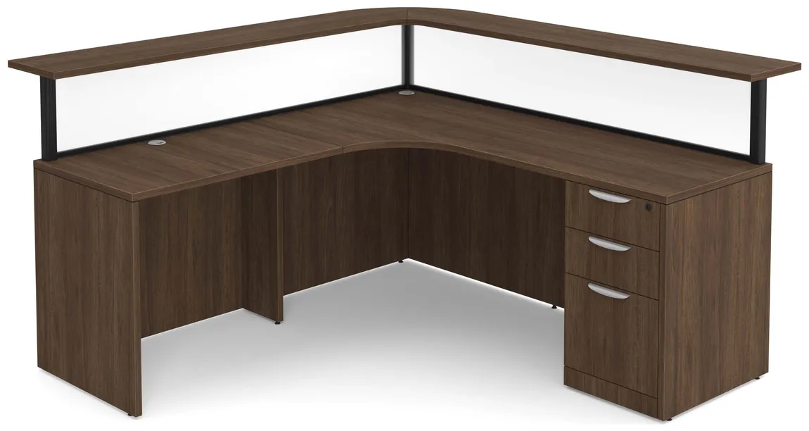 L Shaped Reception Desk with Privacy Panels