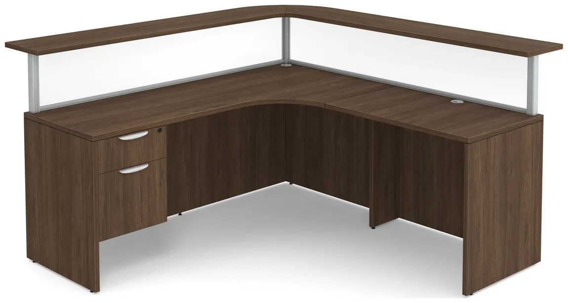 L Shaped Reception Desk with Privacy Panels