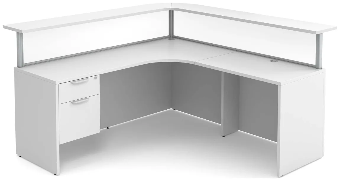 L Shaped Reception Desk with Privacy Panels
