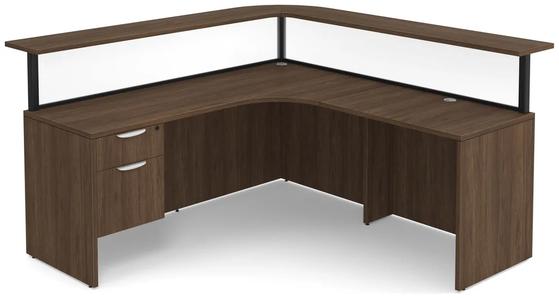 L Shaped Reception Desk with Privacy Panels