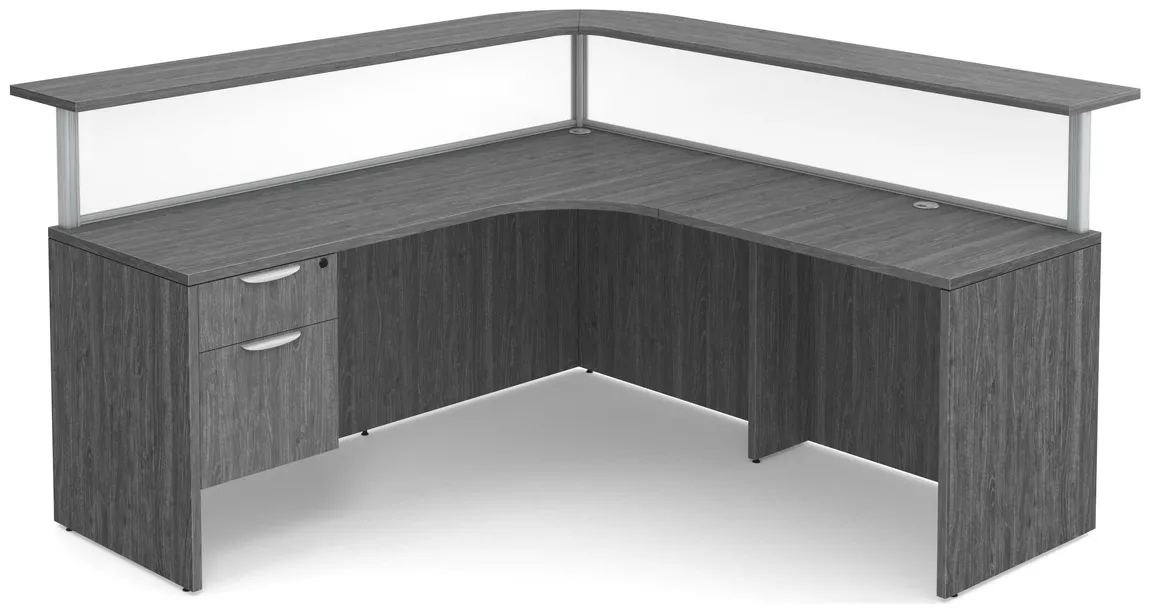 L Shaped Reception Desk with Privacy Panels