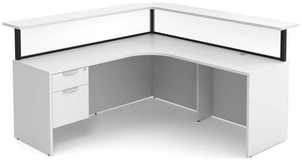 L Shaped Reception Desk with Privacy Panels
